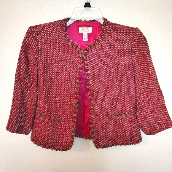 Talbots Petites Chic Pink Tweed Jacket - Picture 1 of 3